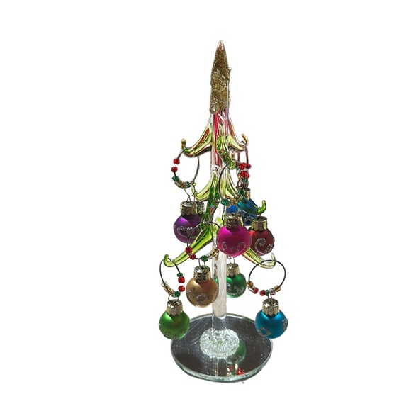 Holiday Glass Christmas Tree Wine Charm Set Decor Poshmark